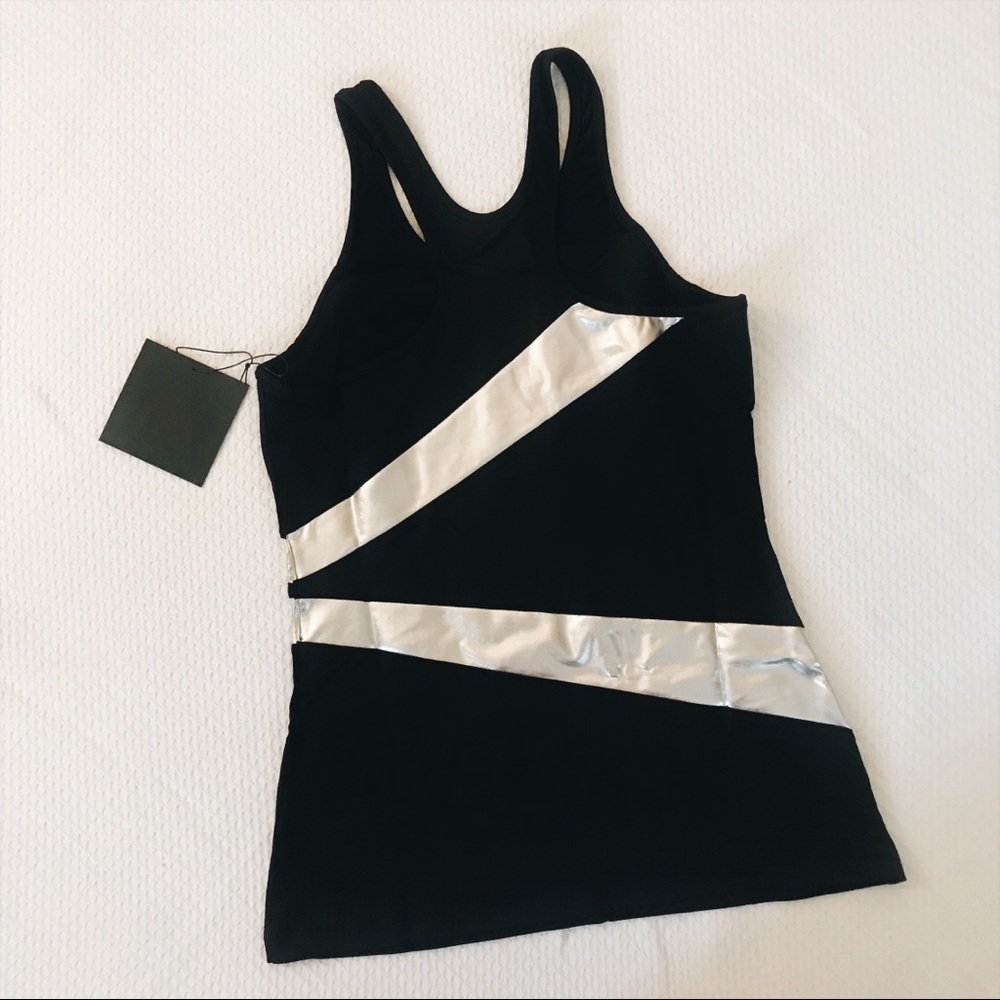 NORMA KAMALI Racer Tank Metallic